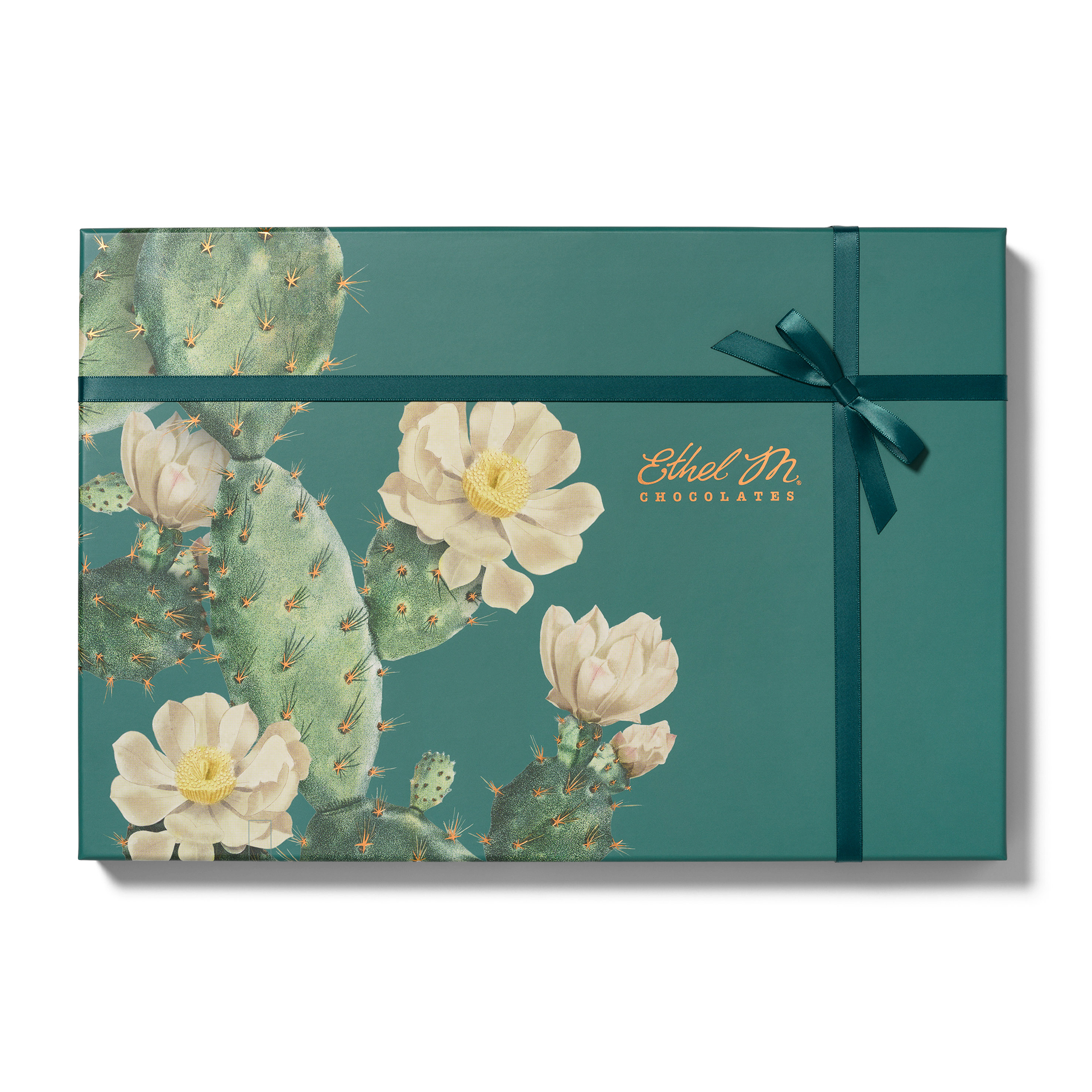 Ethel M Chocolates Custom Chocolate Box Cactus Design Lid
