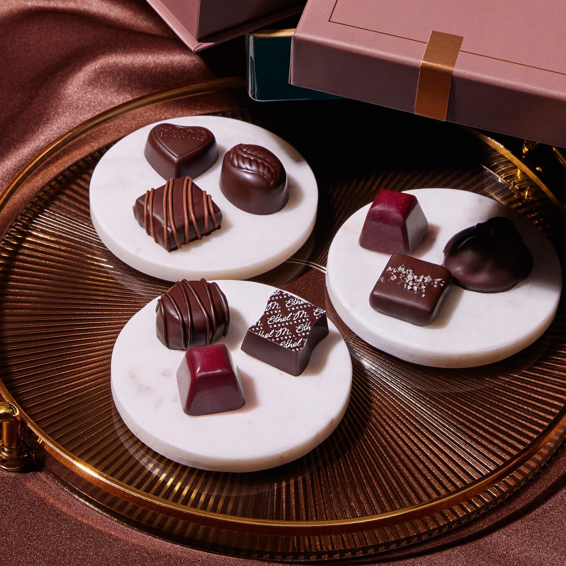 Assortment of Ethel M Chocolates Dark Chocolate Gems