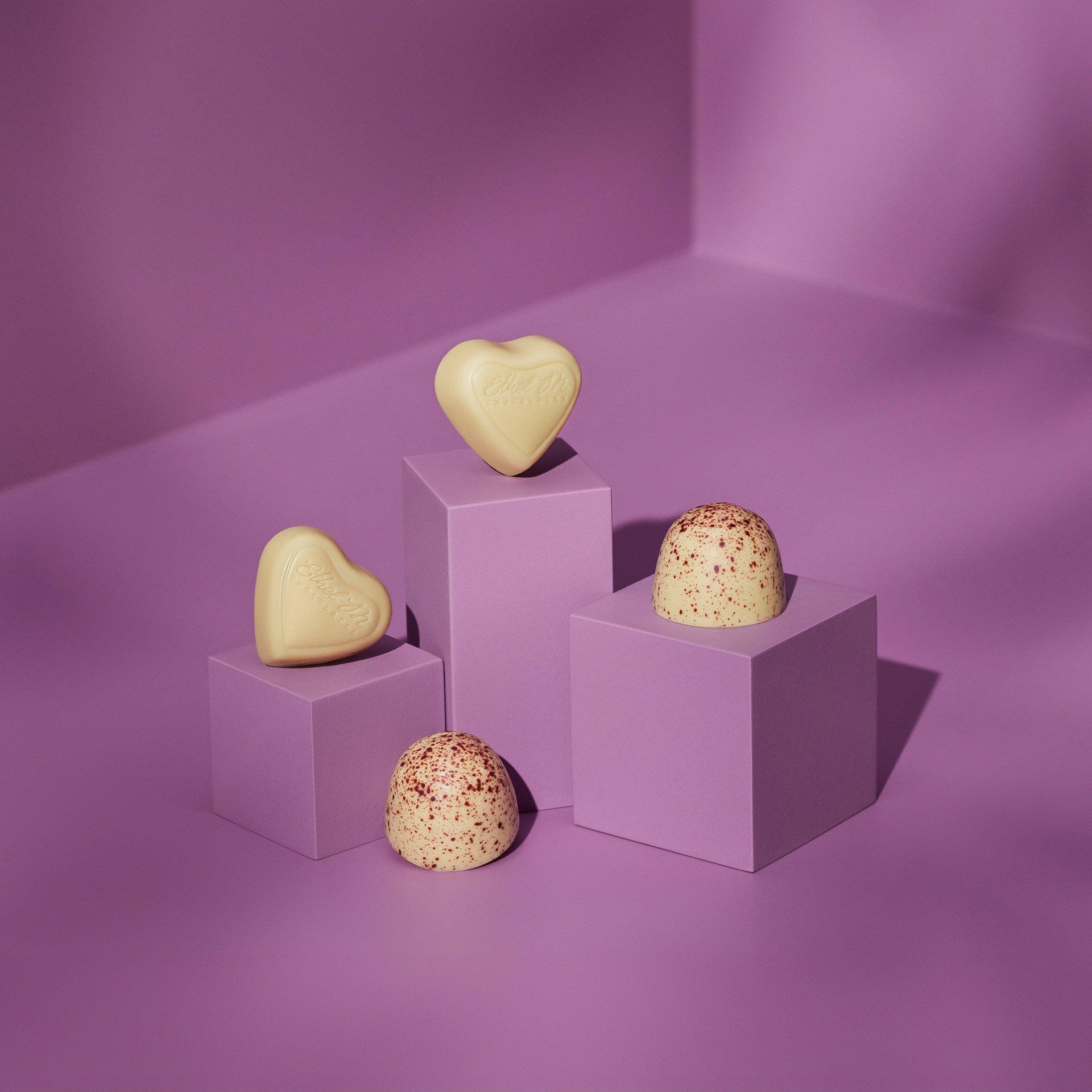 white chocolate pieces from Ethel M Chocolates