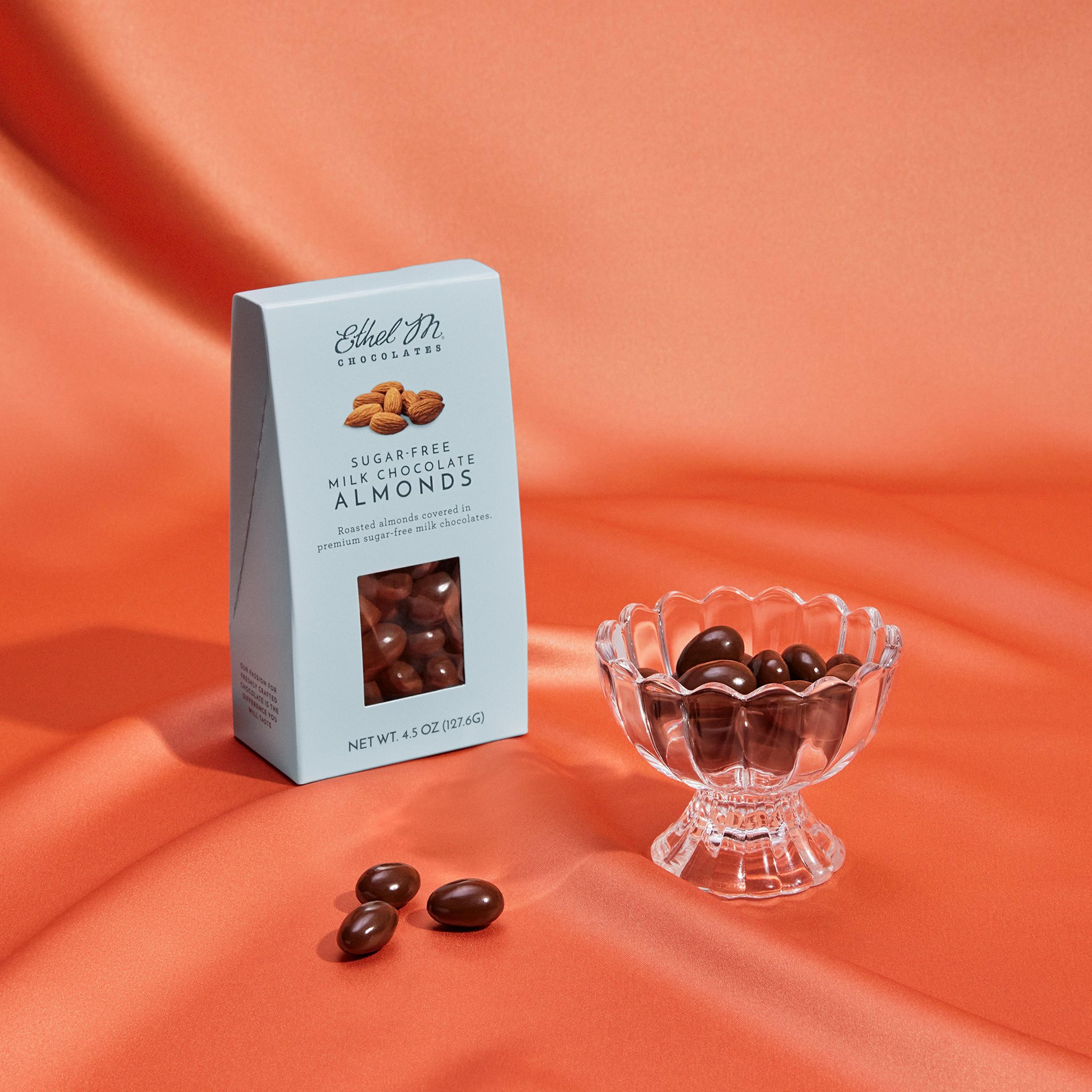 Sugar Free Milk Chocolate Dipped Almonds 1