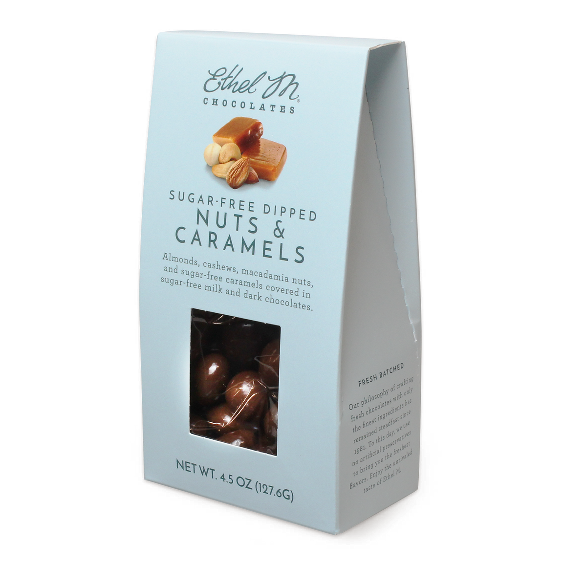 Sugar Free Chocolate Dipped Nuts and Caramels Ethel M Chocolates