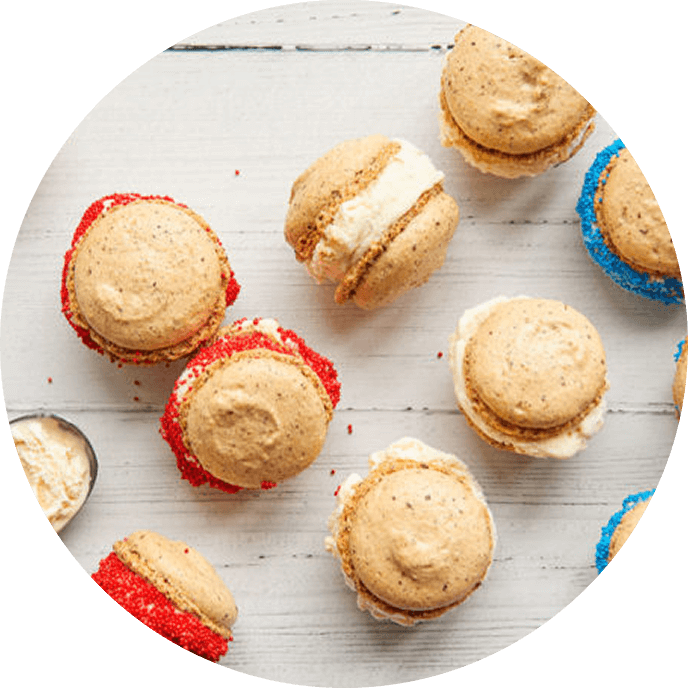 Ice cream macaron sandwiches