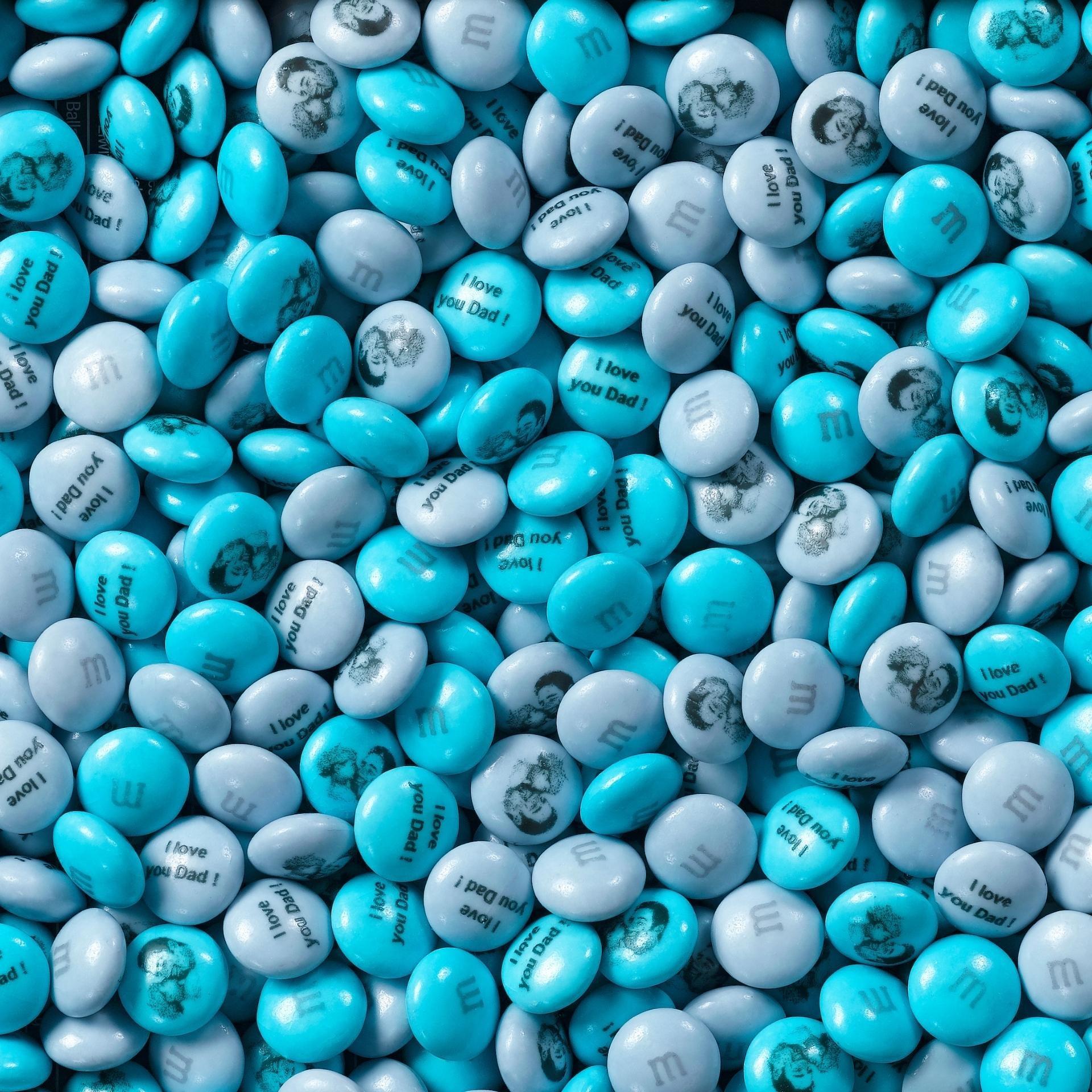 M&M'S Vaderdagchocolaatjes ingezoomd