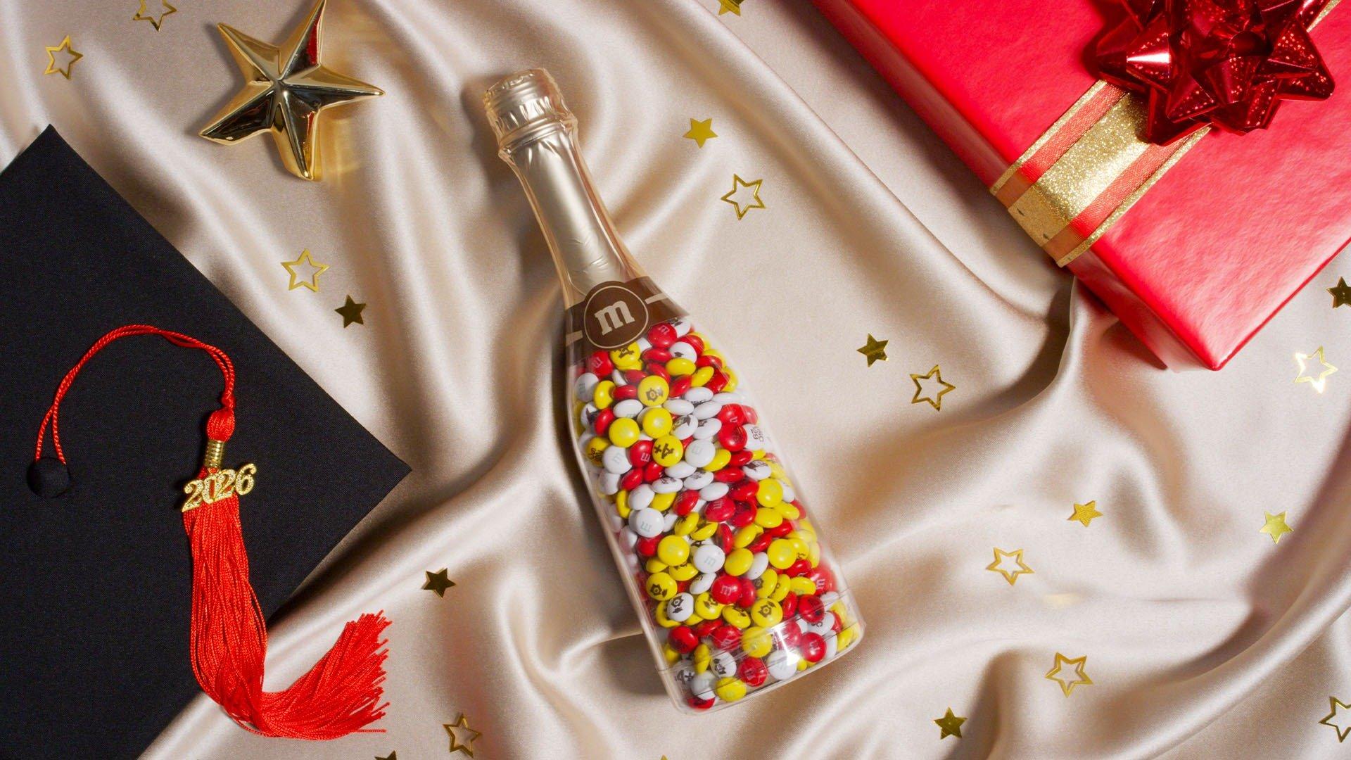 occasion bottle with graduation props