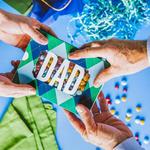 Dad gift box being handed to recipient