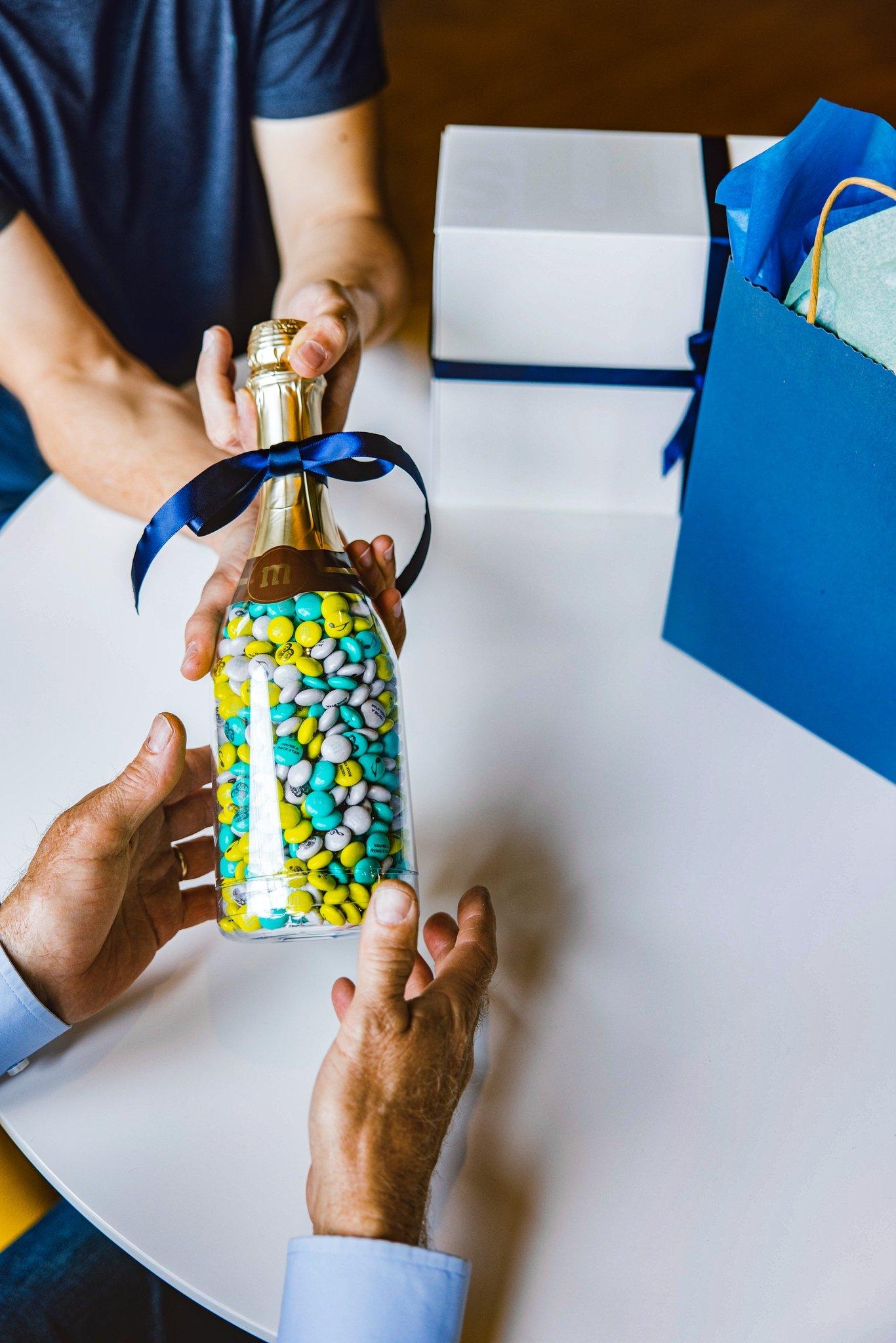 Dad gift box being handed to recipient