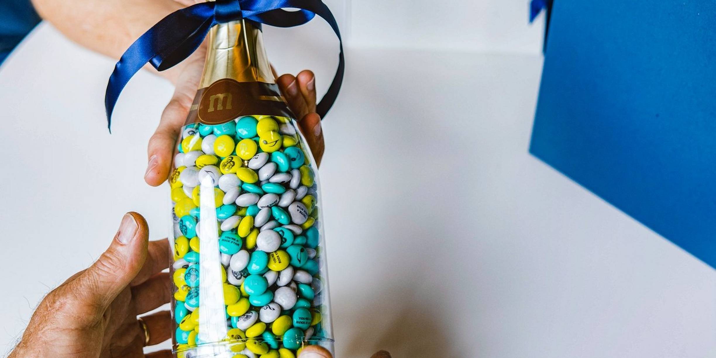 Dad gift box being handed to recipient