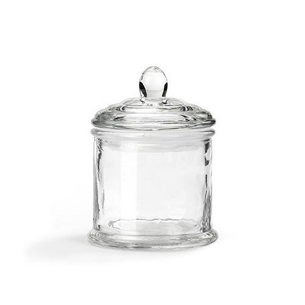 Lotto di 10 vasetti con coperchio trasparente in vetro da riempire   0