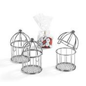 Pack of  10 chic silver birdcage favours to fill 1