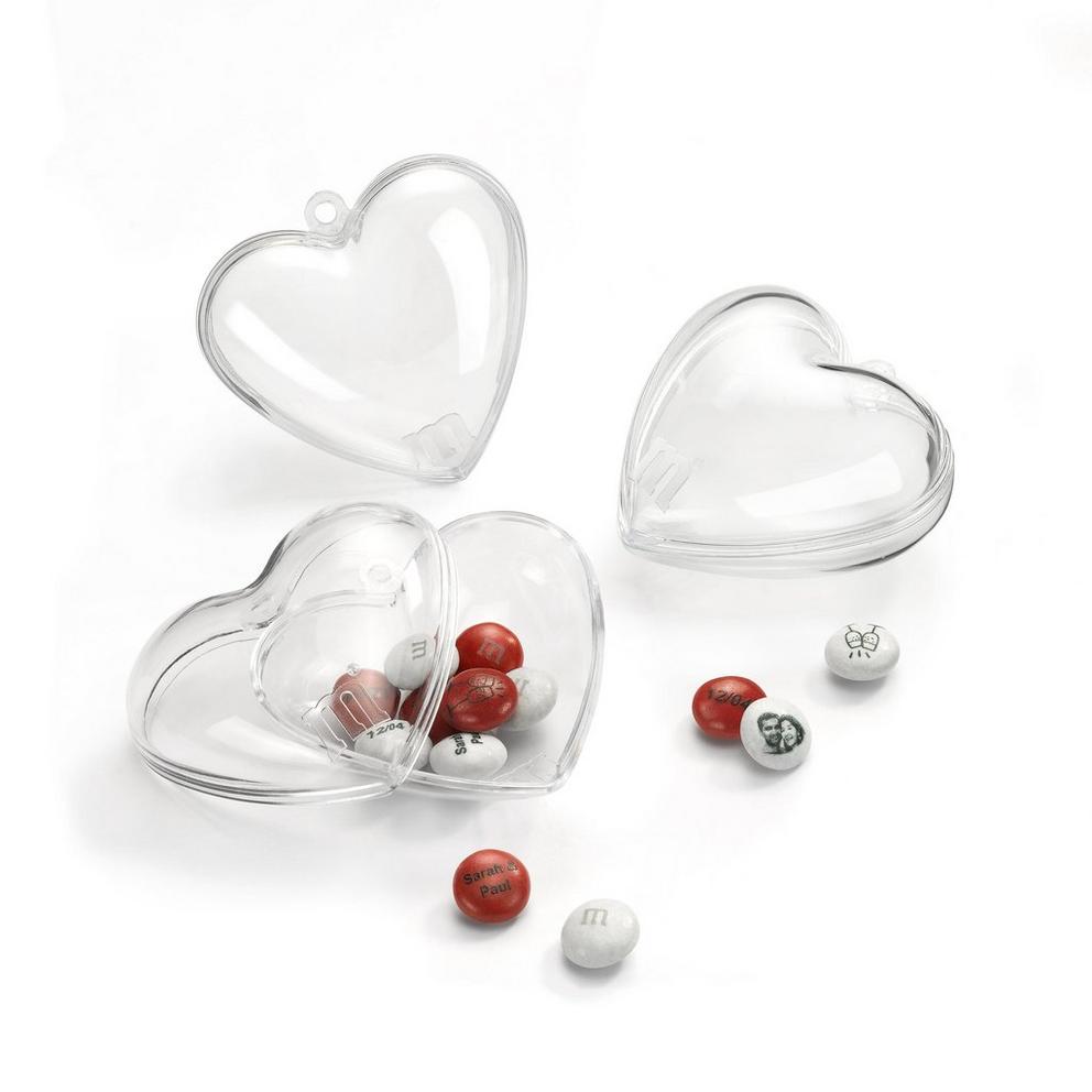 Pack of clear fillable plastic hearts  1