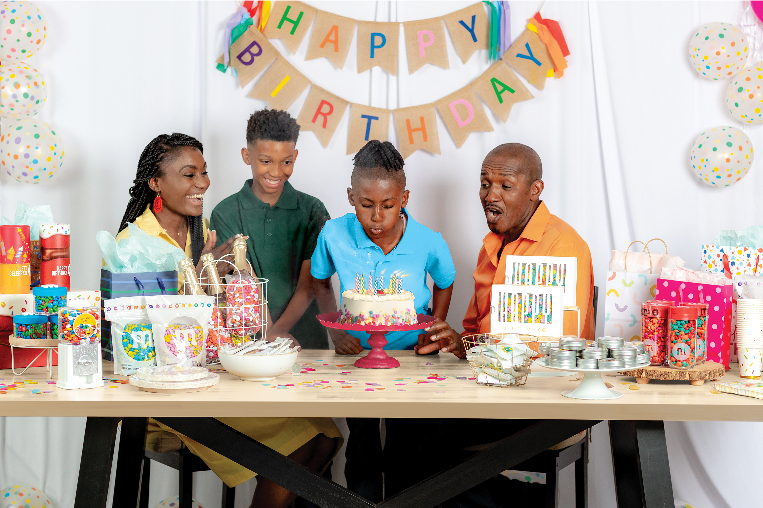 family celebrating a birthday