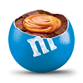 A Blue Colored Caramel M&M'S Open