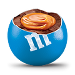 Blue lentil showing caramel filling