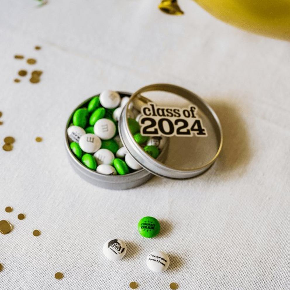 class of 2024 personalized M&M'S tin