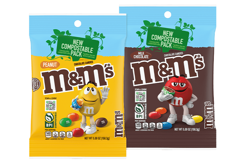 M&M'S Milk Chocolate & Peanut Candy Bags in New Sustainable Packaging