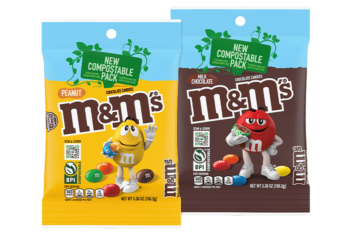 M&M'S Milk Chocolate & Peanut Candy Bags in New Sustainable Packaging