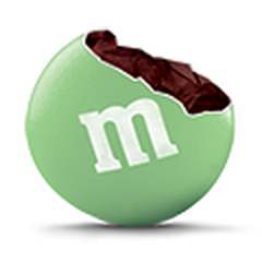 A Light Green Colored Mint Dark Chocolate M&M'S Open