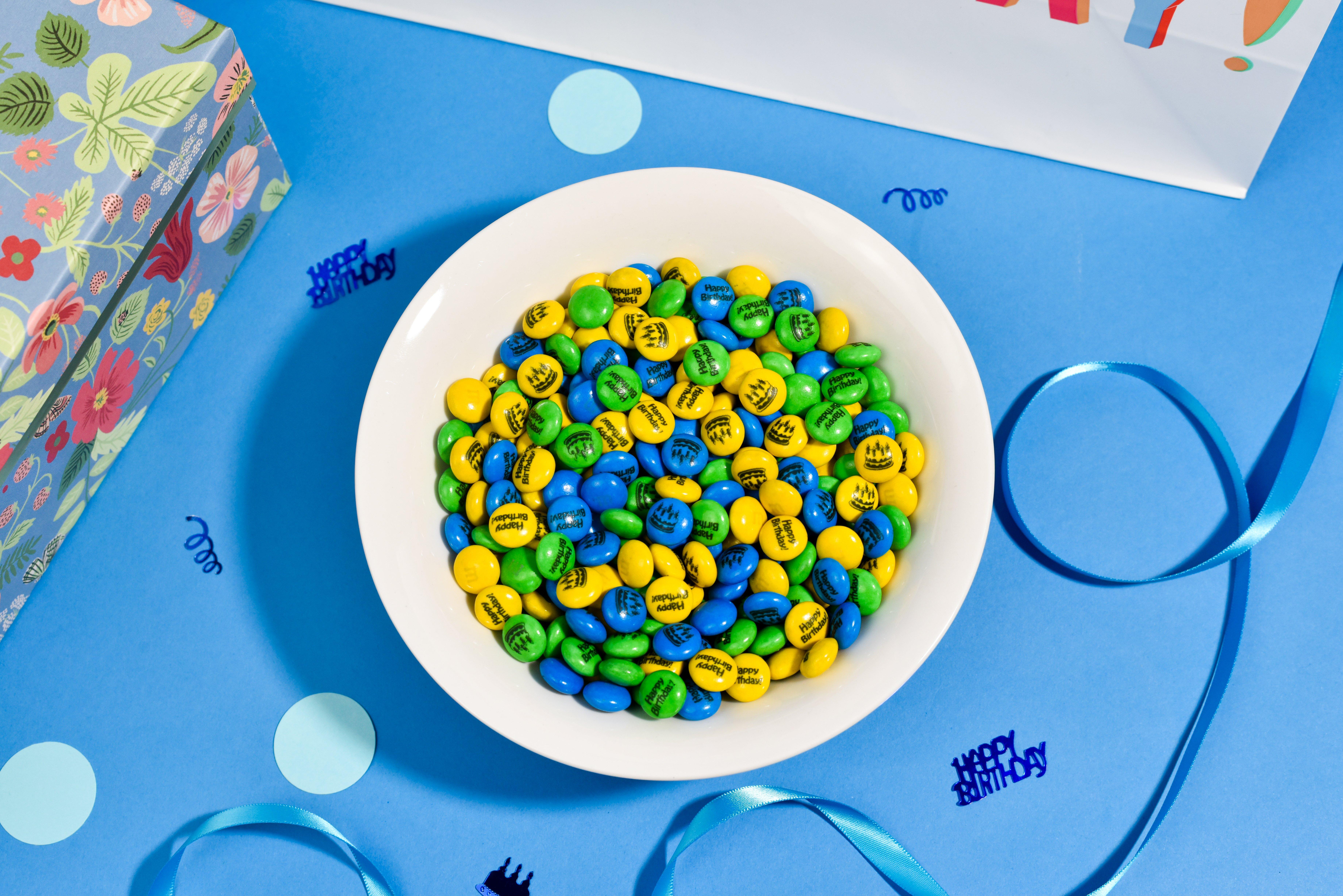 M&M's on birthday table
