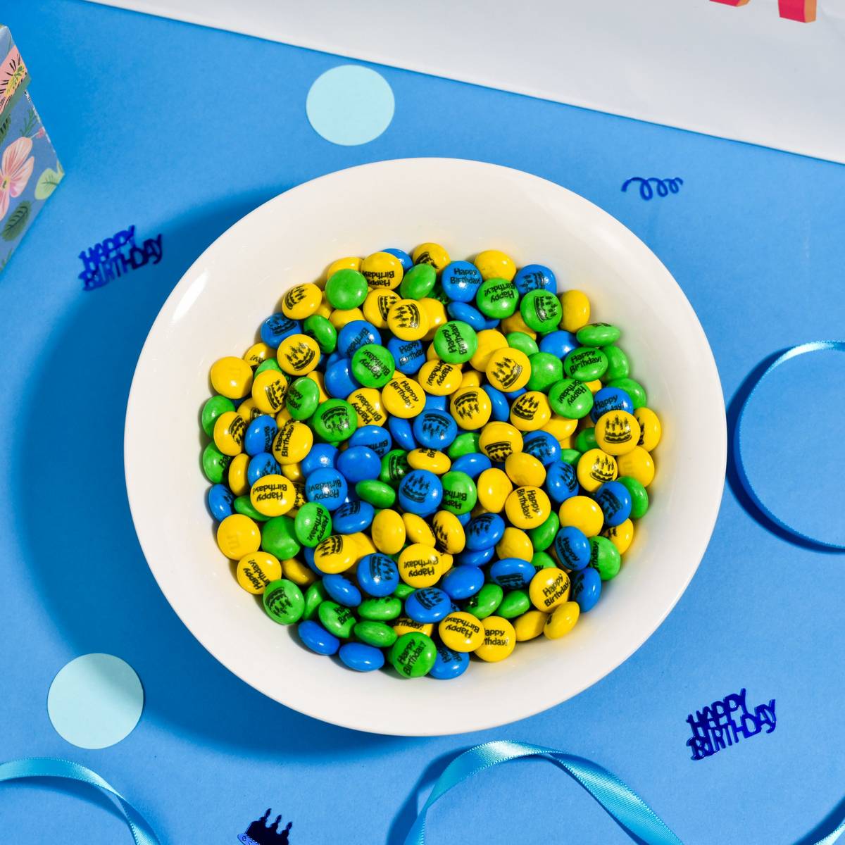 M&M's on birthday table
