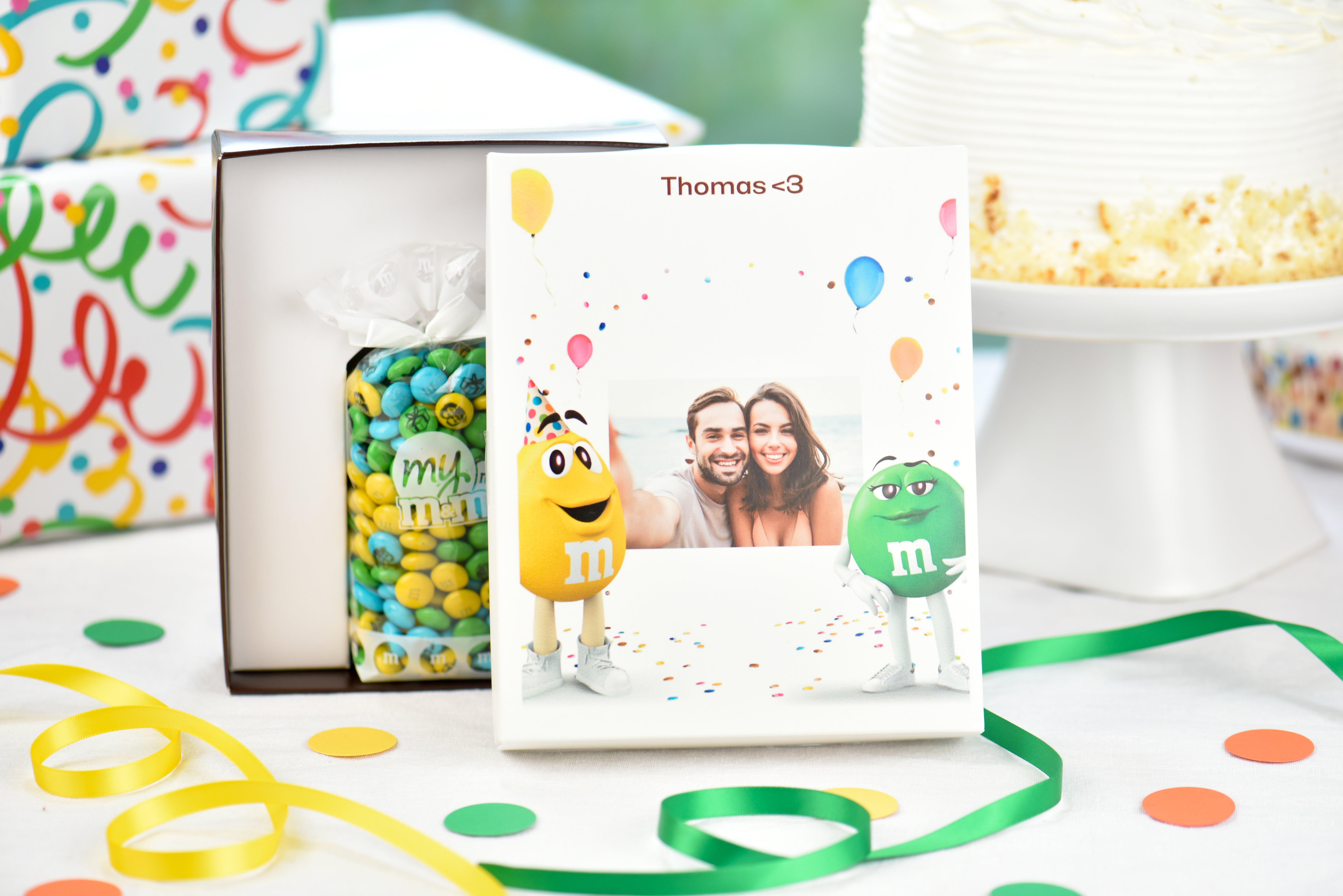 personalised birthday gift box on table