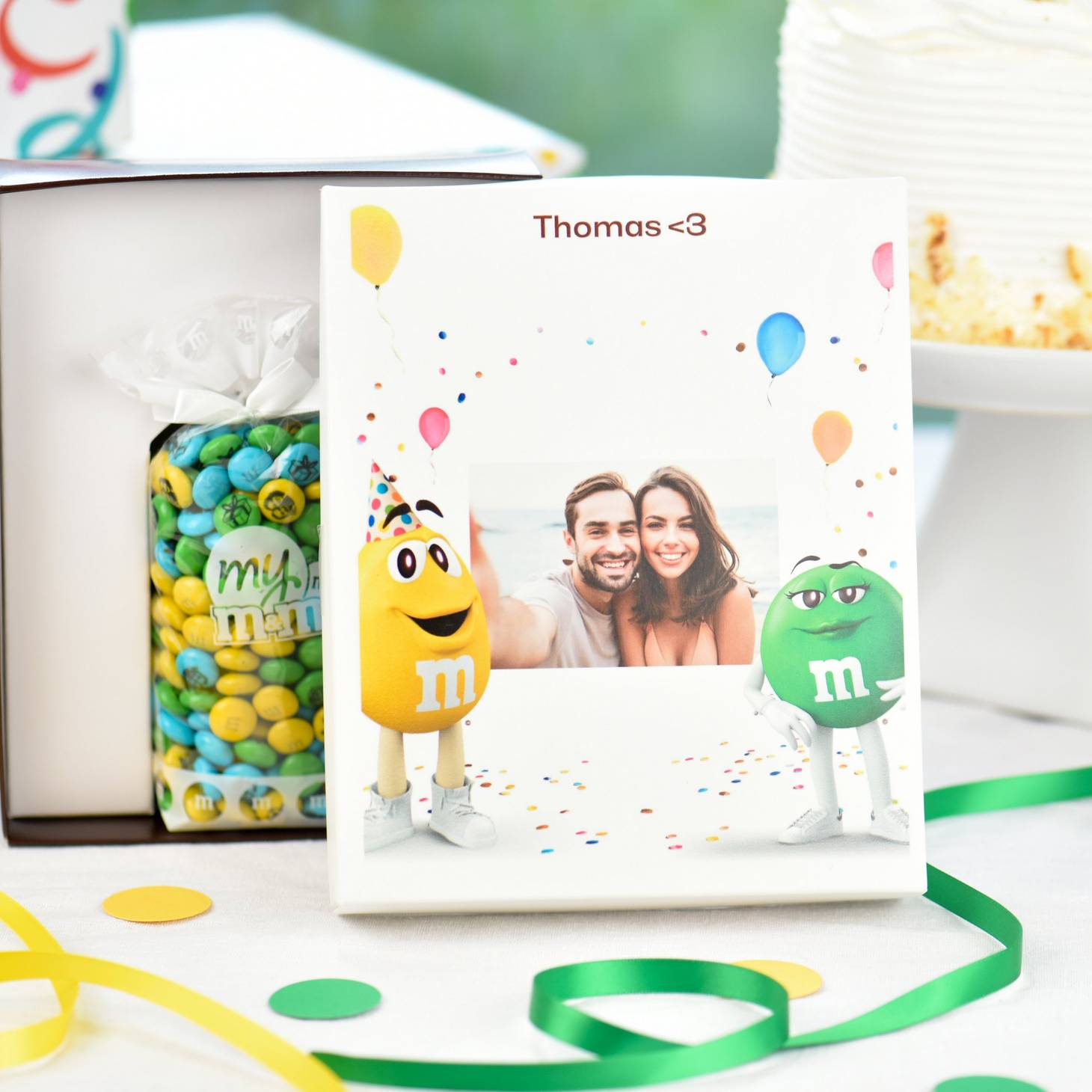 personalised birthday gift box on table