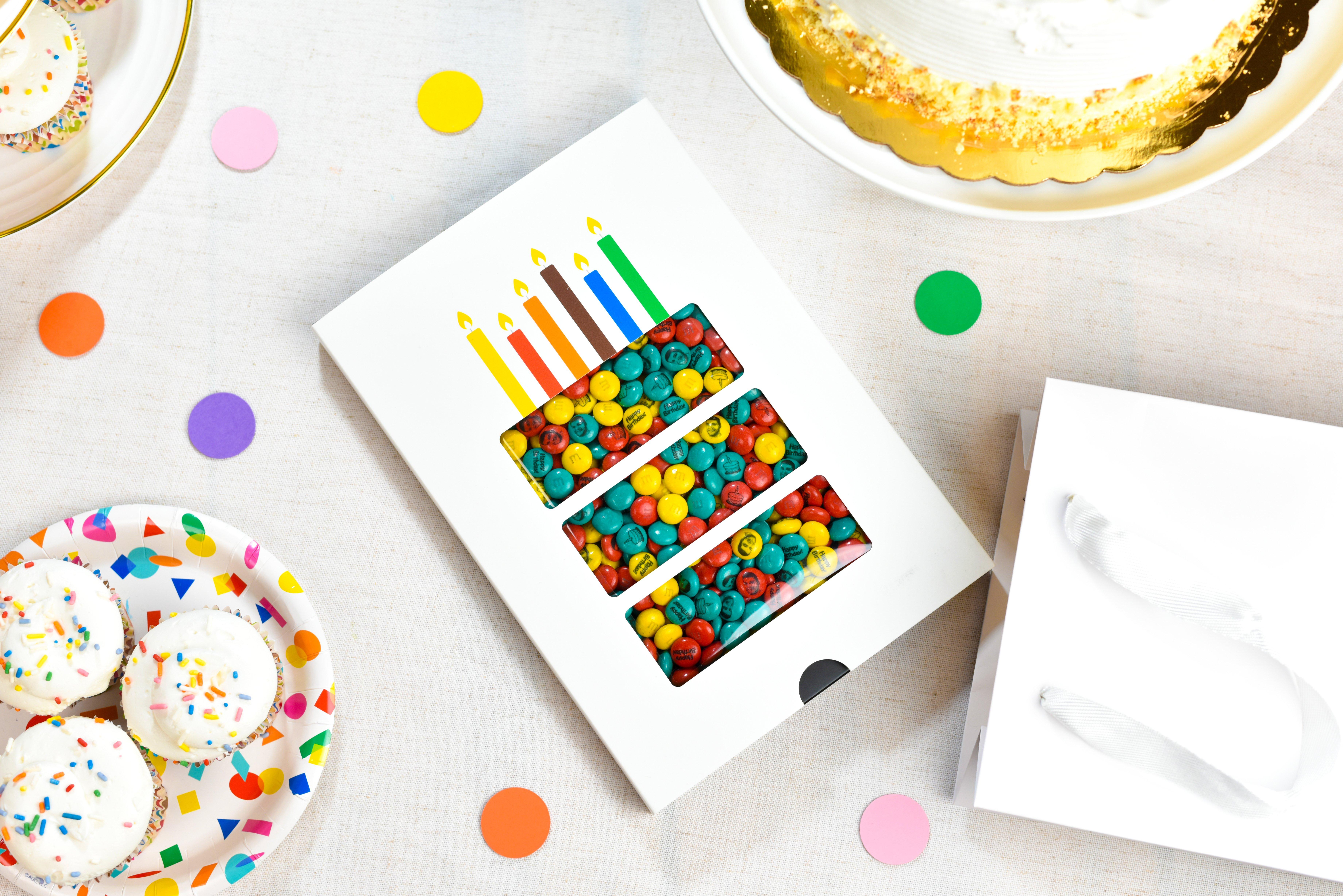 birthday gift box on dessert table