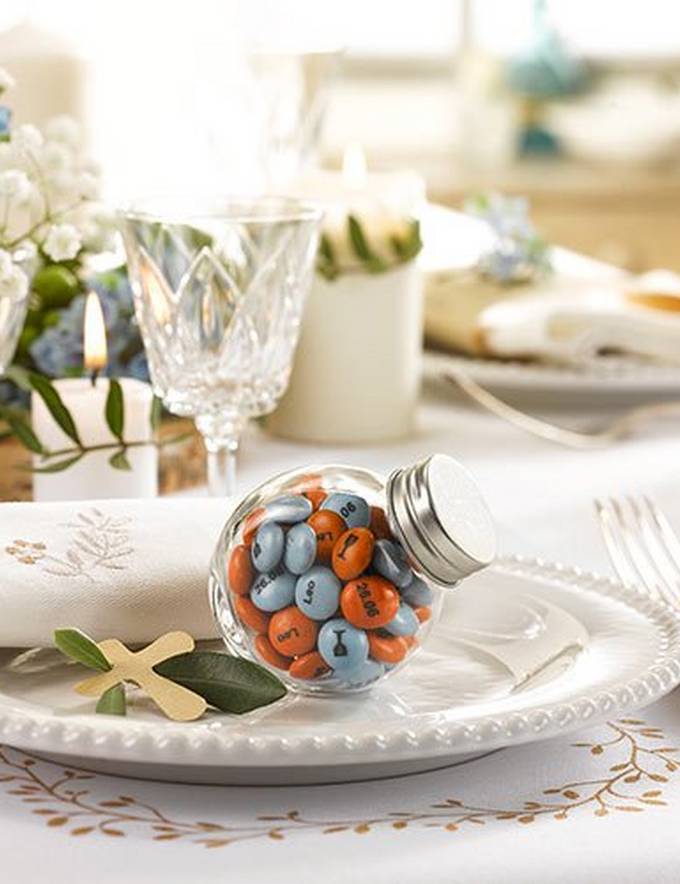 barattoli in vetro M&M'S® per decorazione di comunione