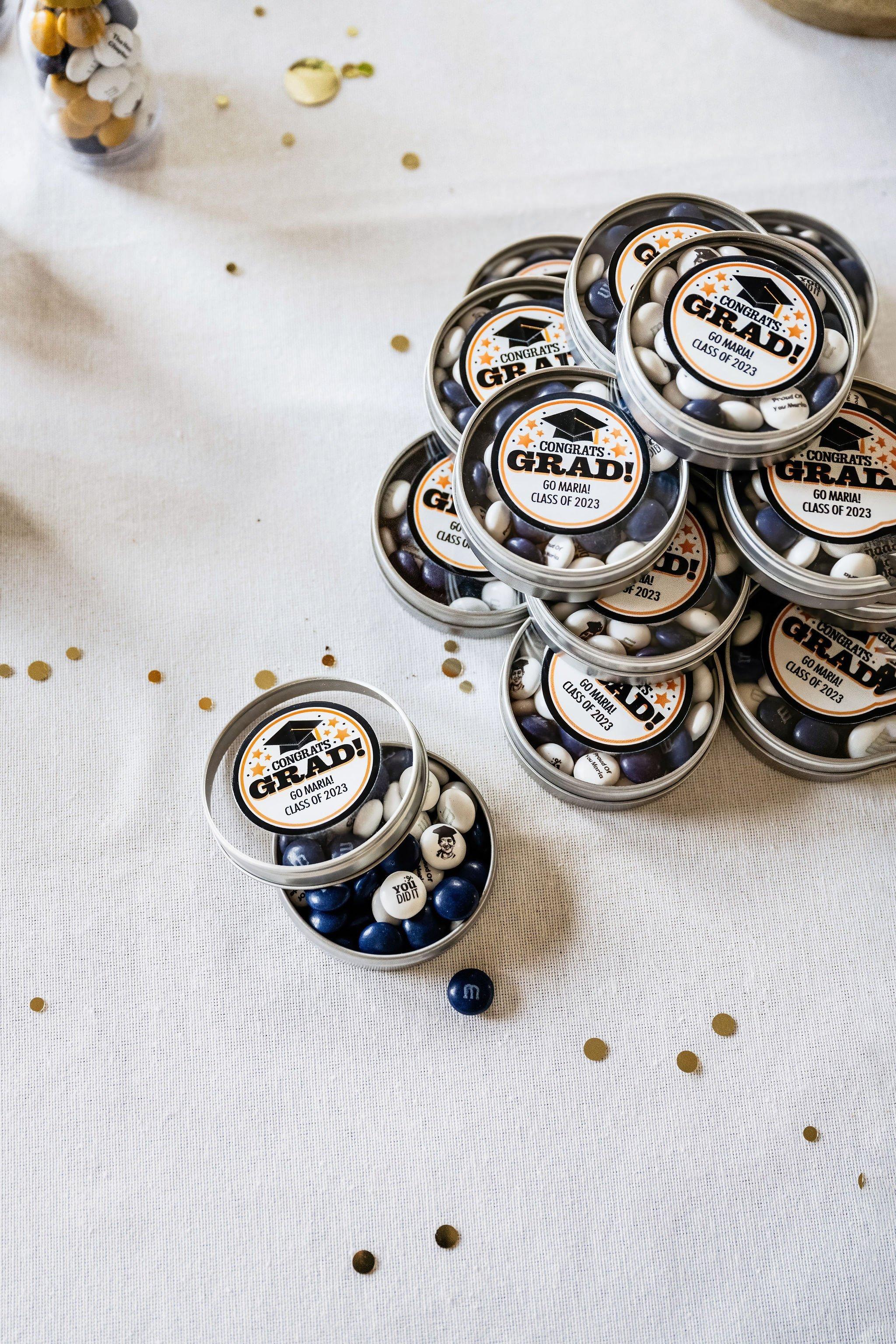 Graduation Party Favor Tins With Personalized M&M'S