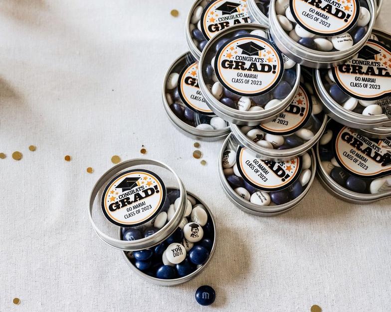 Graduation Party Favor Tins With Personalized M&M'S