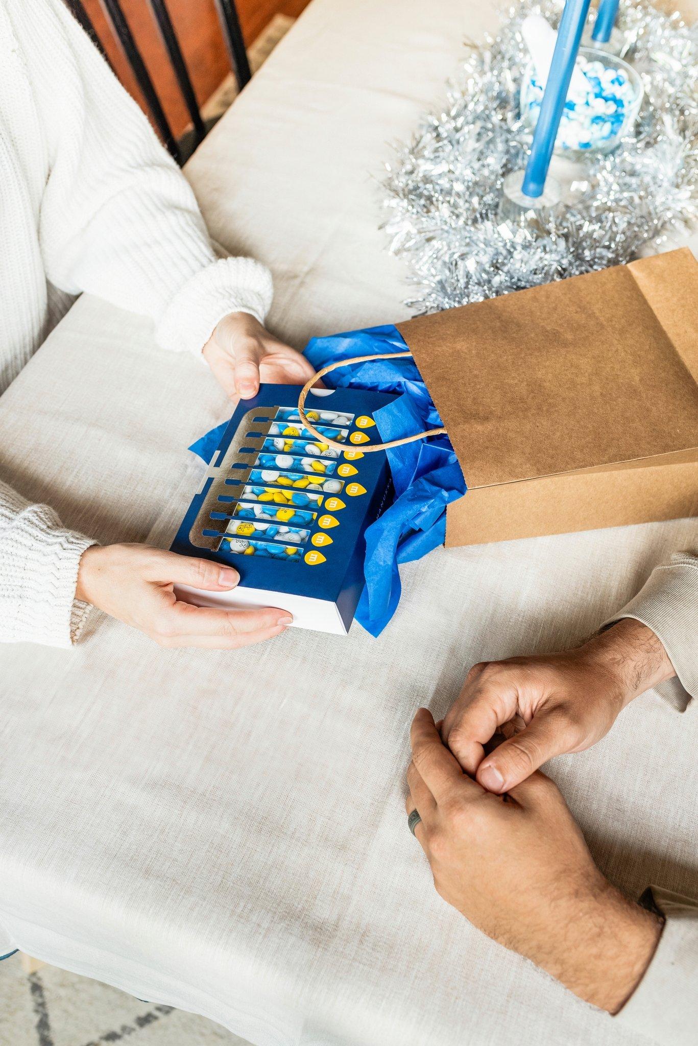 Hanukkah themeed M&M'S gift box
