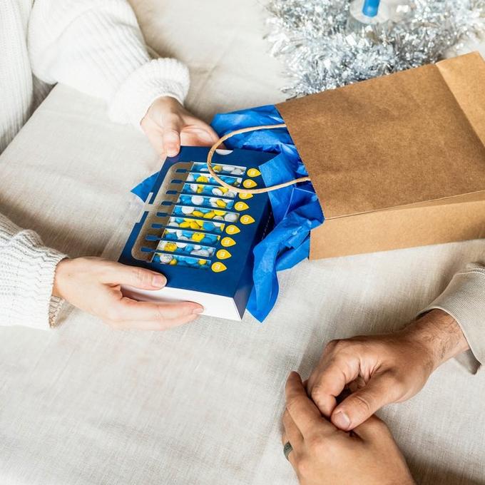 Hanukkah themeed M&M'S gift box