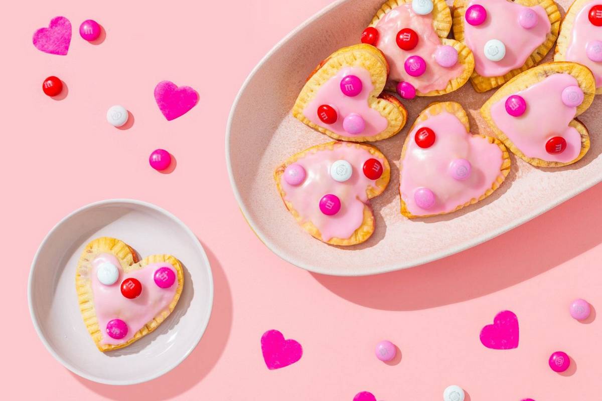 heart tarts on a plate