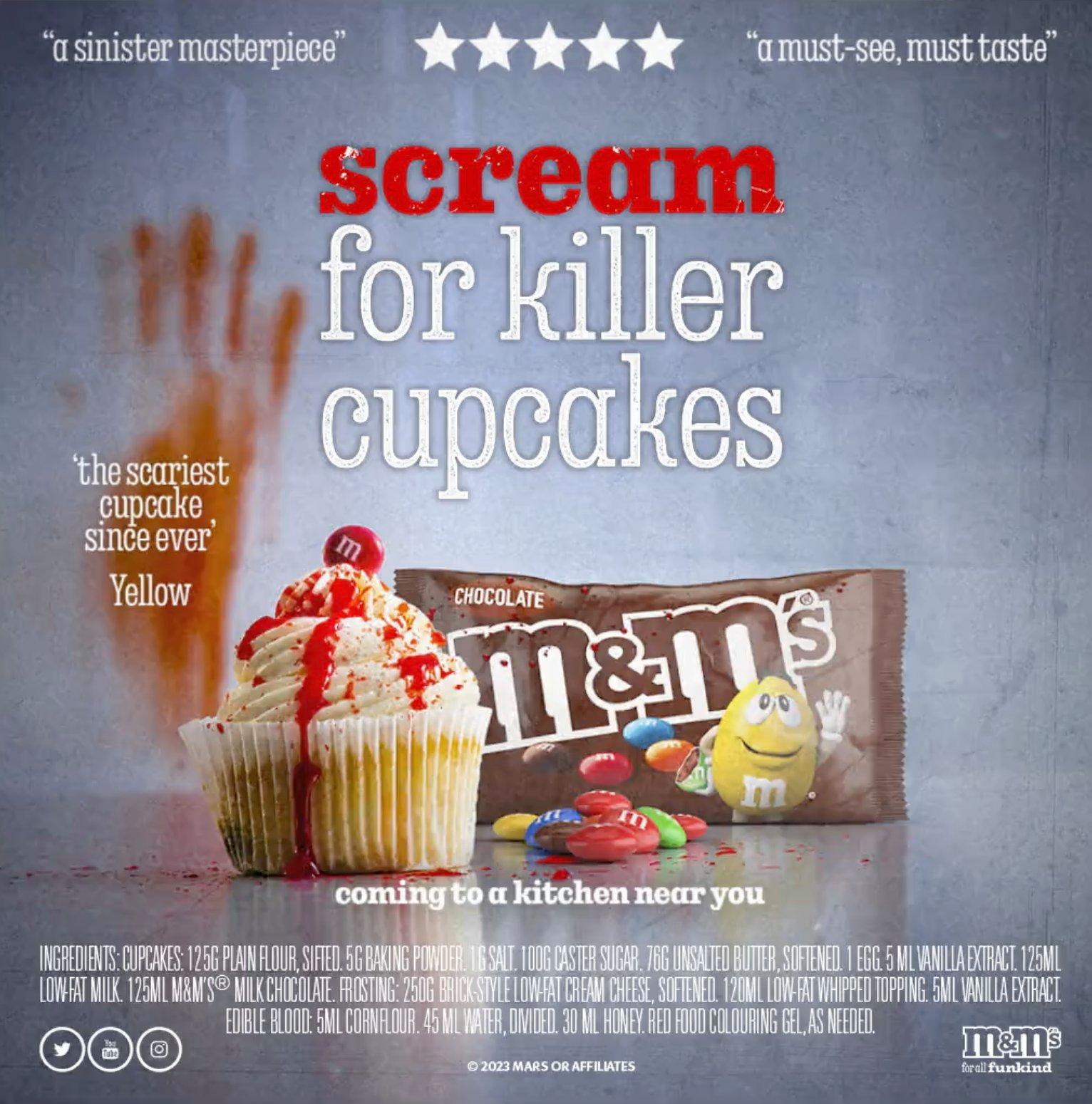 Slashed “Blood” Cakes with M&M’S®