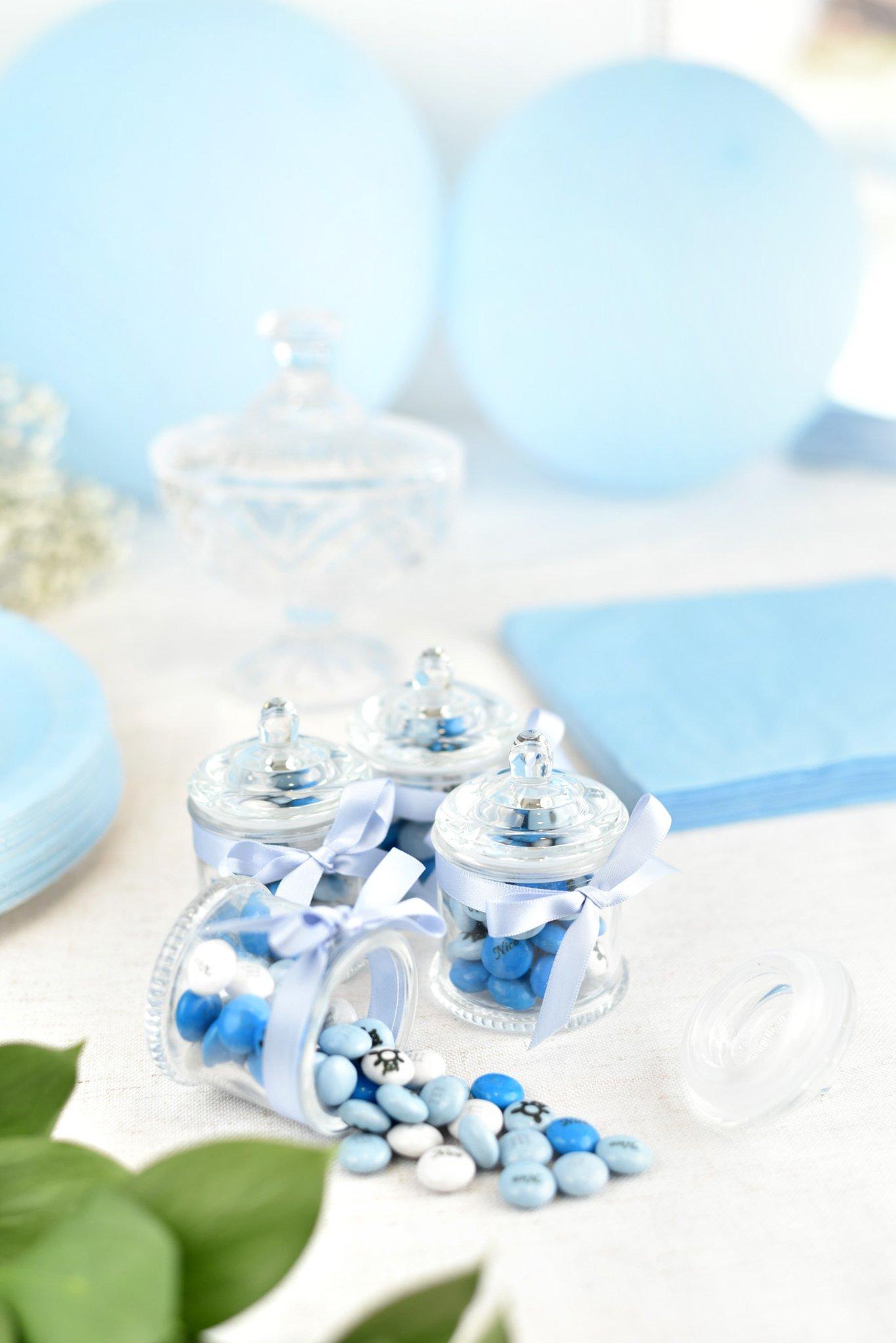 tube en verre M&M'S® décoration de baptême