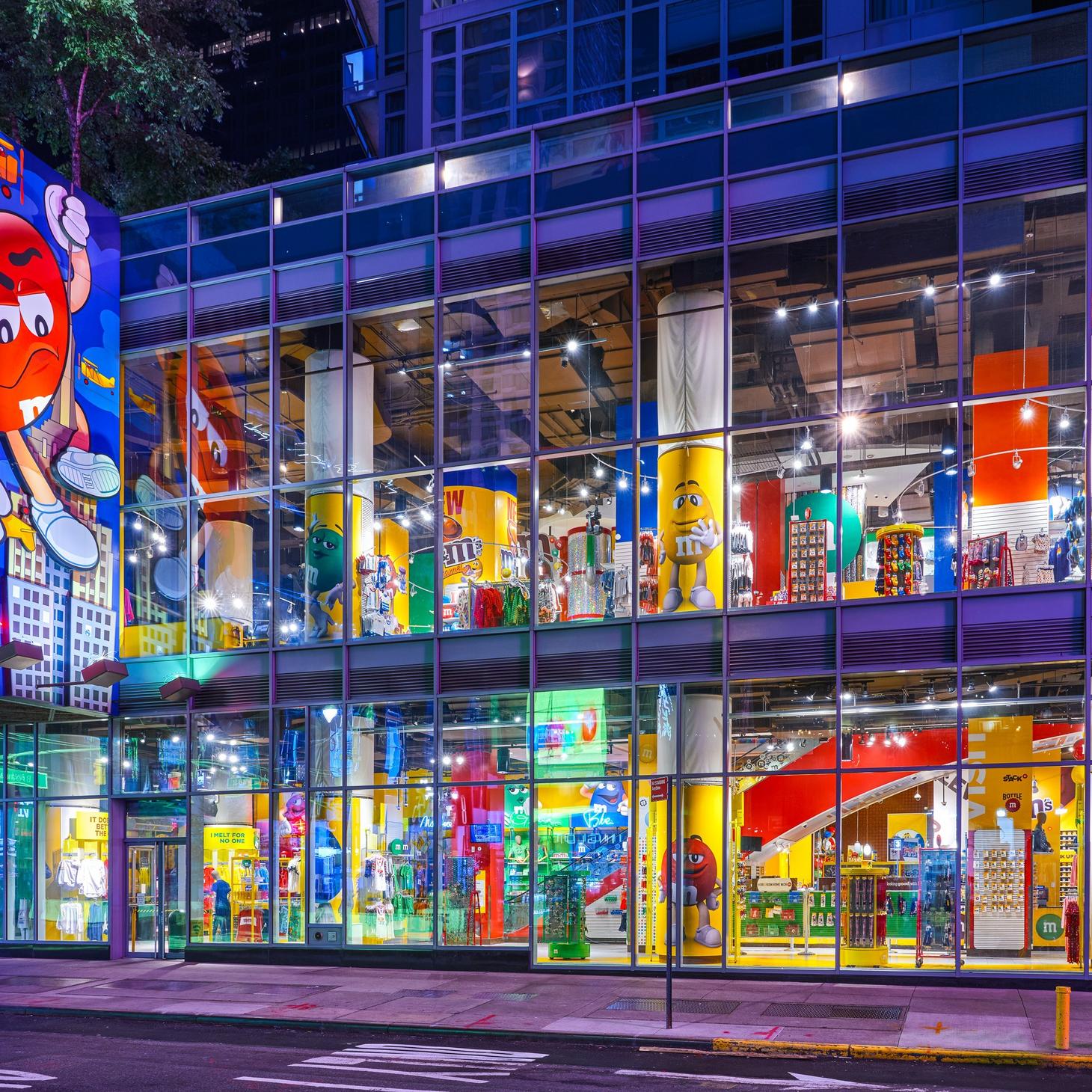 The M&M Store in Times Square has three floors of M&Ms