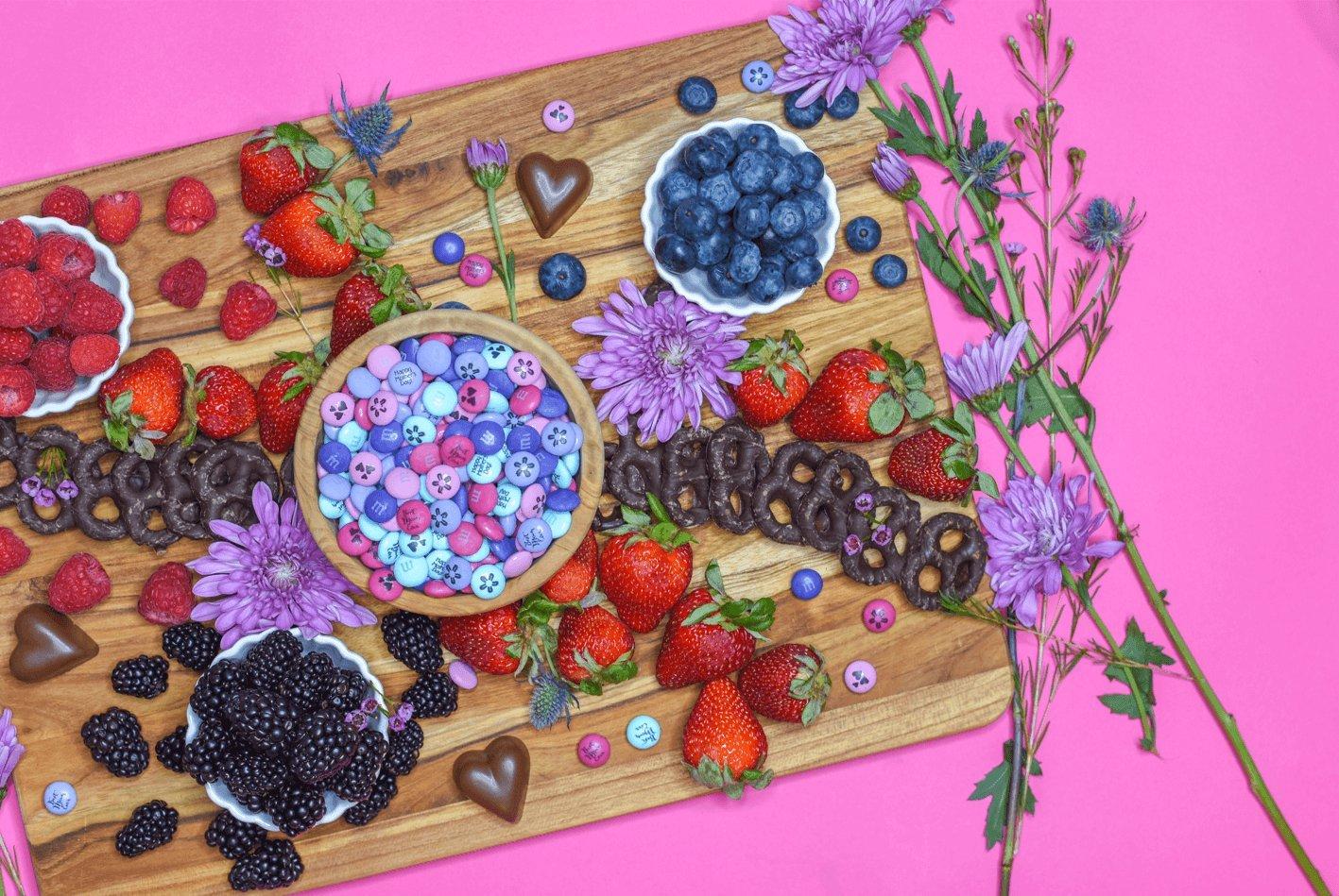 tray of desserts featured personalized M&M'S