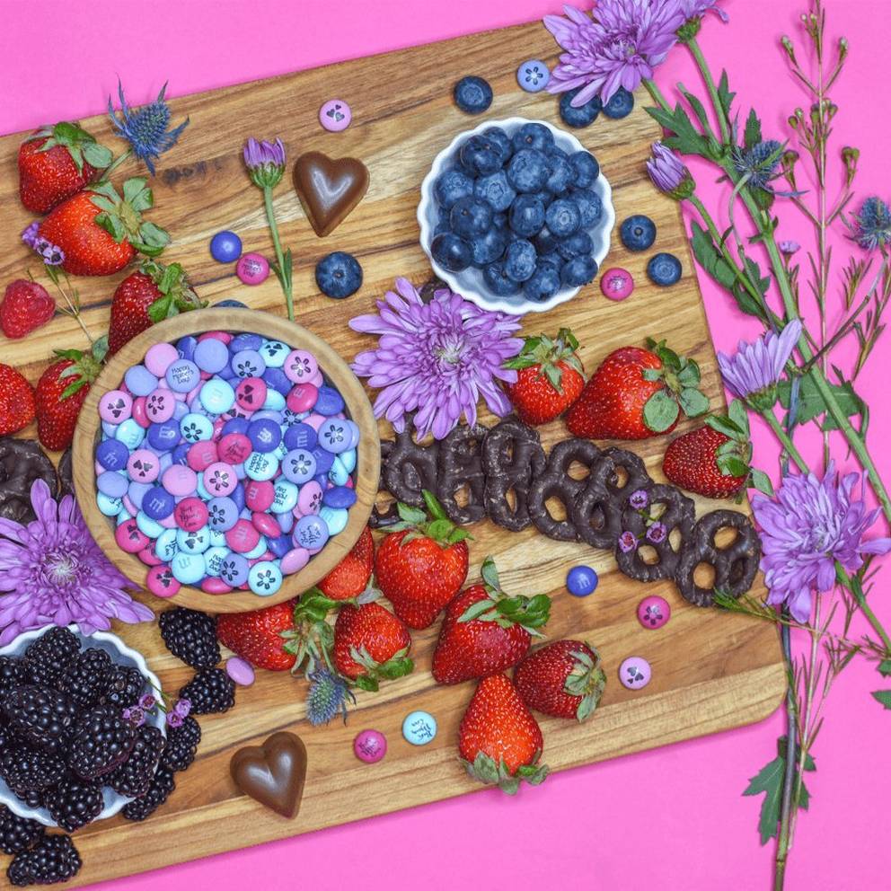 tray of desserts featured personalized M&M'S