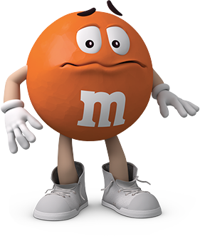 Oranje M&M karakter