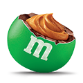 A Green Colored Peanut Butter M&M'S Open