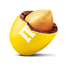 A yellow peanut M&M Open