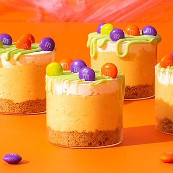 Harvest Pumpkin Cheesecake Cups on table