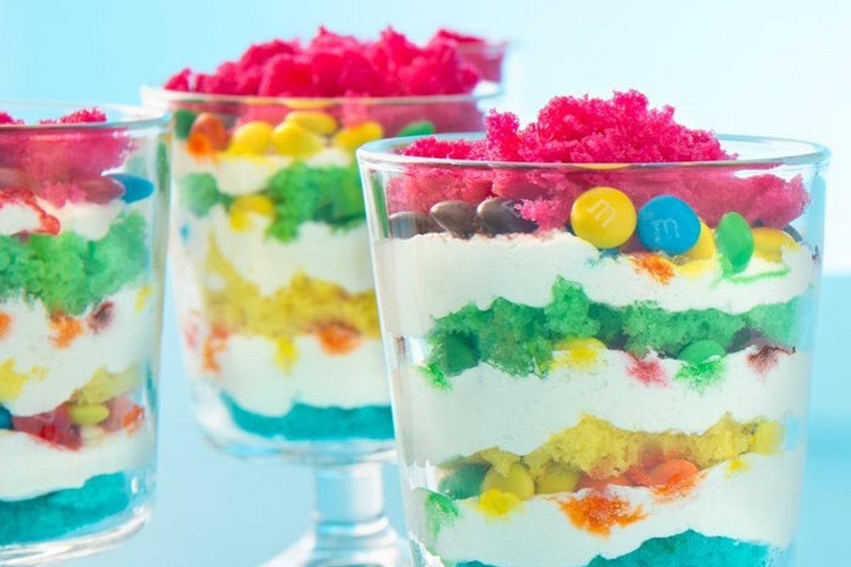 Rainbow Trifle with milk chocolate M&M'S