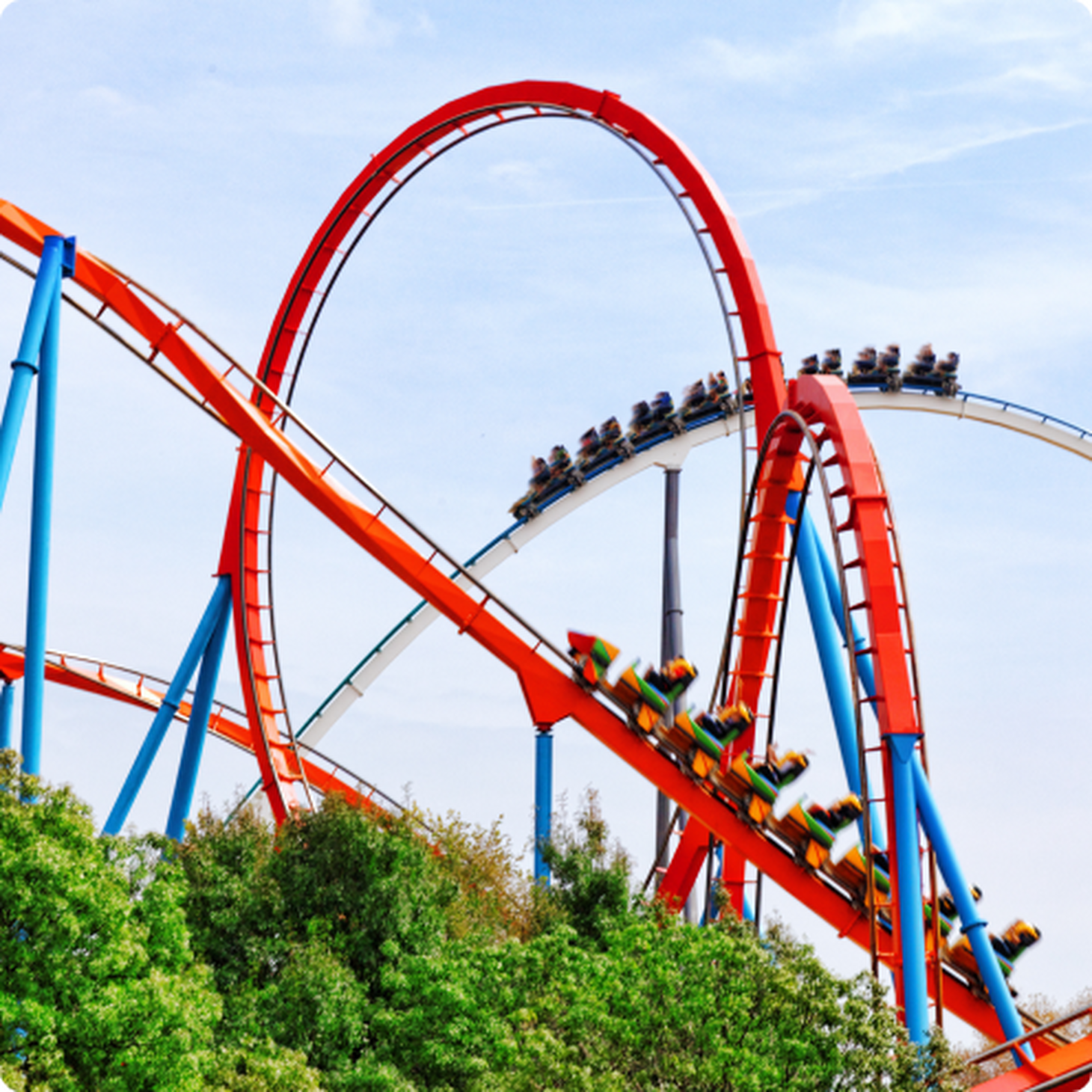 Six Flags rollercoaster ride