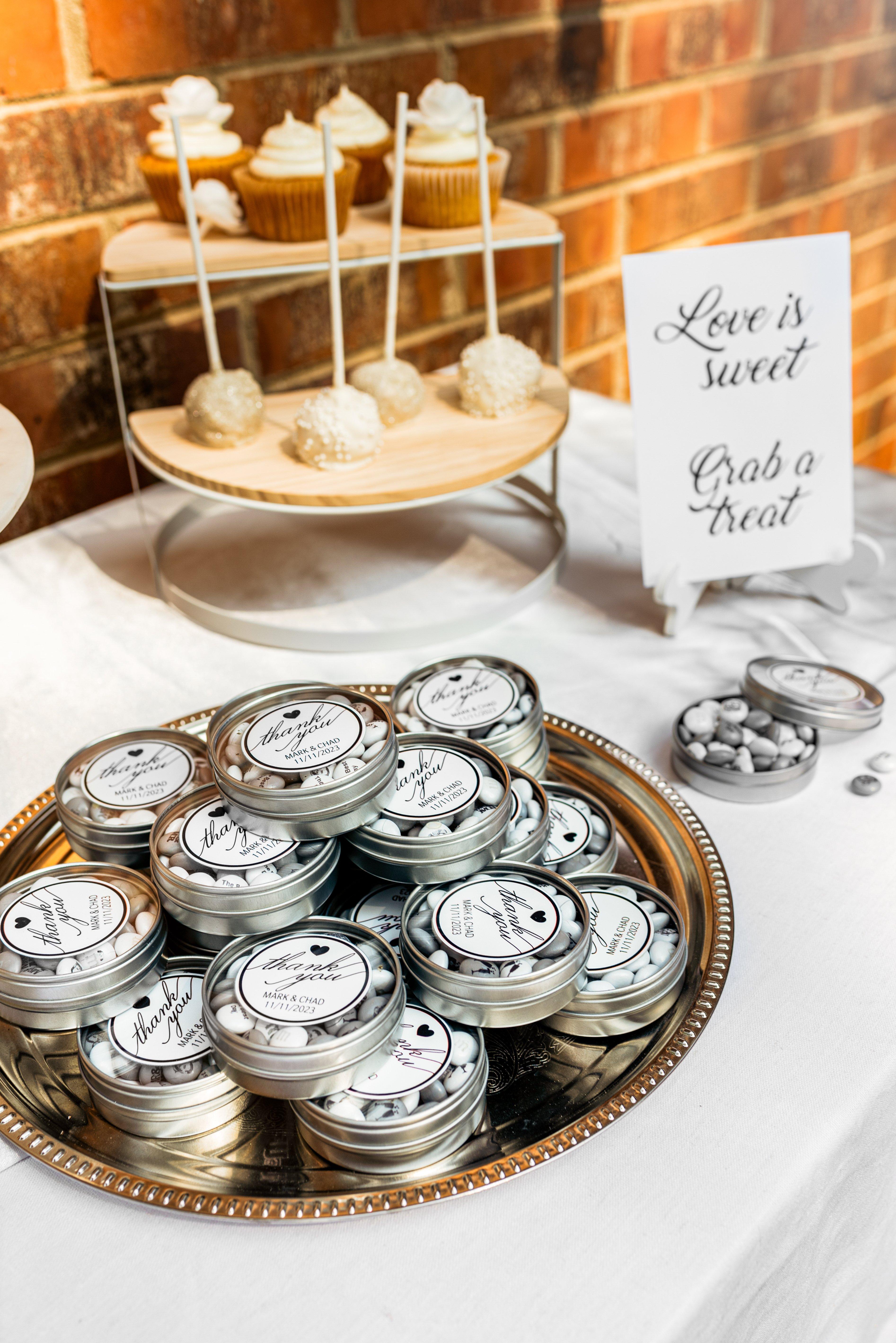 personalized M&M'S bridal shower display