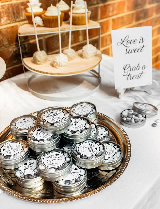 personalized M&M'S bridal shower display