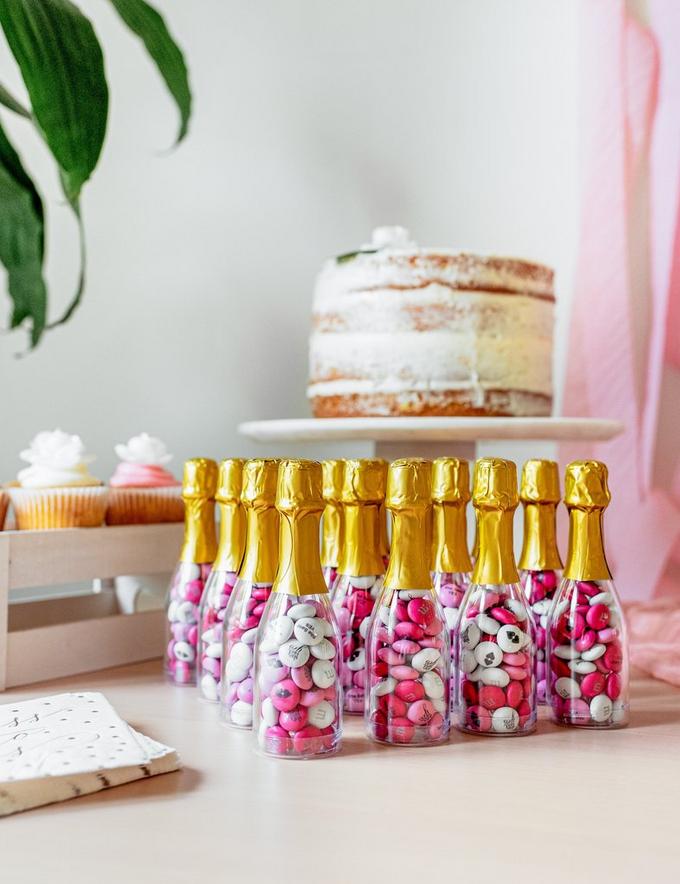 M&M'S bridal shower themed favors display