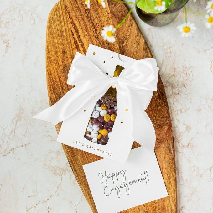 personalized M&M'S filled congrats gift box for engagement gift