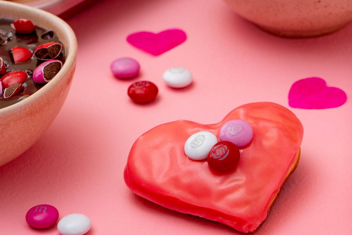 M&M'S Air Fryer Heart-Shaped Donuts