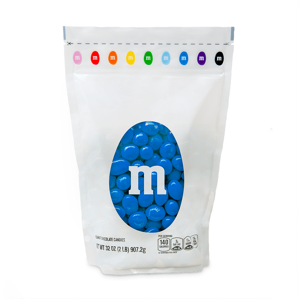 M&M'S M&M PEANUT SWEET CANDY BLUE BAG WITH BLUE FACE