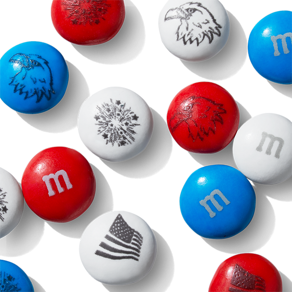 Carmel Red White and Blue M&m's Bag 